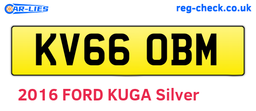 KV66OBM are the vehicle registration plates.