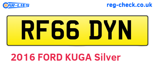 RF66DYN are the vehicle registration plates.