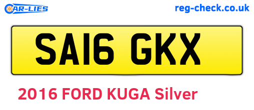 SA16GKX are the vehicle registration plates.