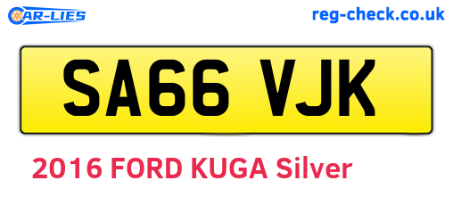 SA66VJK are the vehicle registration plates.