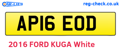 AP16EOD are the vehicle registration plates.