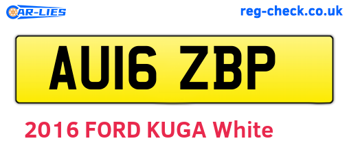 AU16ZBP are the vehicle registration plates.