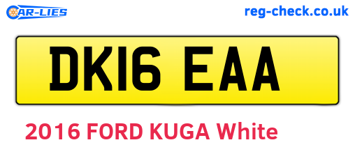 DK16EAA are the vehicle registration plates.