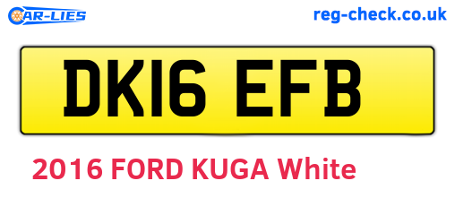 DK16EFB are the vehicle registration plates.