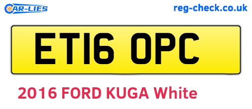 ET16OPC are the vehicle registration plates.