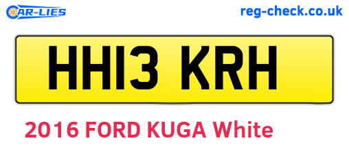 HH13KRH are the vehicle registration plates.