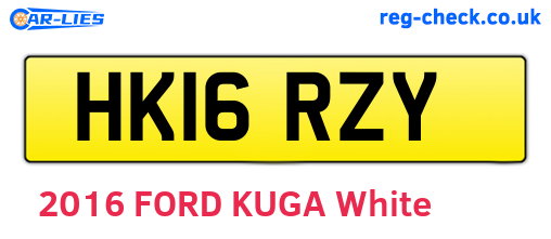 HK16RZY are the vehicle registration plates.