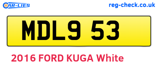 MDL953 are the vehicle registration plates.