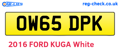 OW65DPK are the vehicle registration plates.