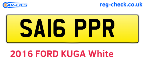 SA16PPR are the vehicle registration plates.