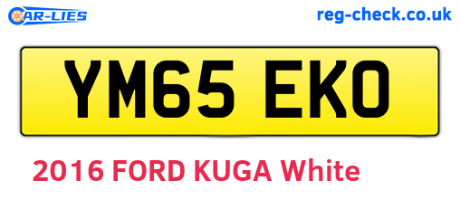 YM65EKO are the vehicle registration plates.