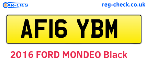 AF16YBM are the vehicle registration plates.