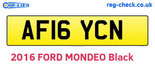 AF16YCN are the vehicle registration plates.