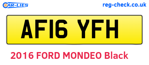 AF16YFH are the vehicle registration plates.
