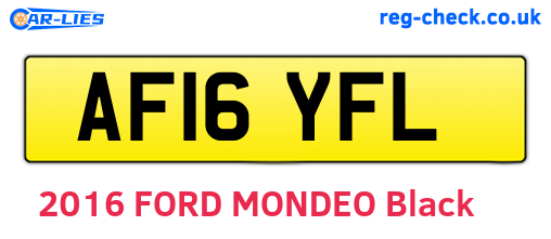 AF16YFL are the vehicle registration plates.