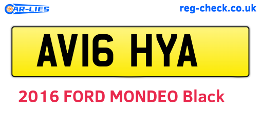 AV16HYA are the vehicle registration plates.