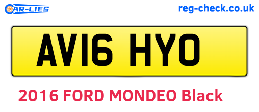 AV16HYO are the vehicle registration plates.