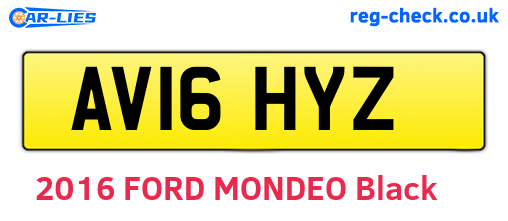 AV16HYZ are the vehicle registration plates.