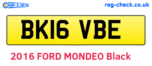 BK16VBE are the vehicle registration plates.