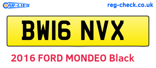 BW16NVX are the vehicle registration plates.