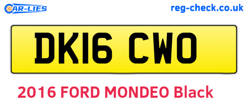 DK16CWO are the vehicle registration plates.