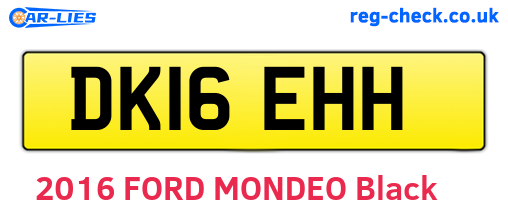 DK16EHH are the vehicle registration plates.