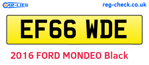 EF66WDE are the vehicle registration plates.
