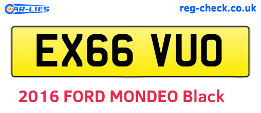 EX66VUO are the vehicle registration plates.