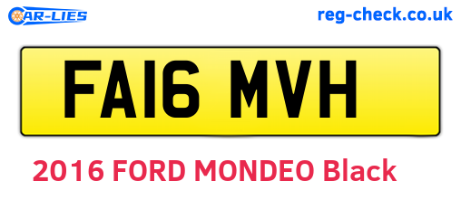 FA16MVH are the vehicle registration plates.