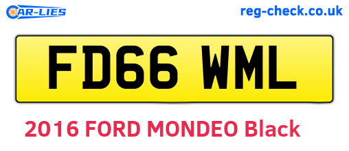 FD66WML are the vehicle registration plates.