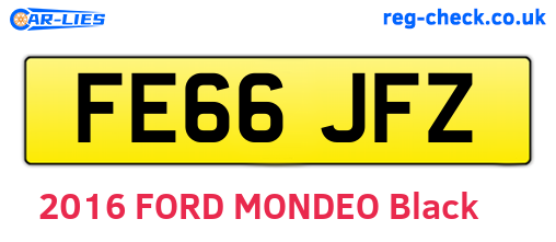 FE66JFZ are the vehicle registration plates.