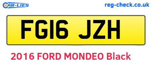 FG16JZH are the vehicle registration plates.
