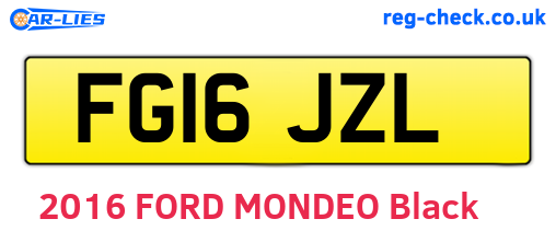 FG16JZL are the vehicle registration plates.