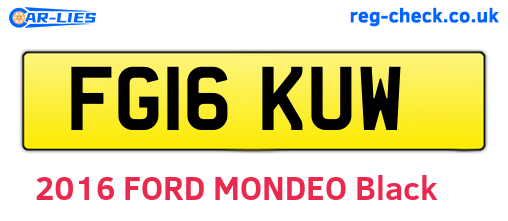 FG16KUW are the vehicle registration plates.