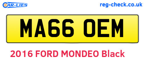 MA66OEM are the vehicle registration plates.