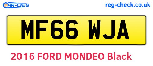 MF66WJA are the vehicle registration plates.