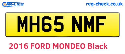 MH65NMF are the vehicle registration plates.
