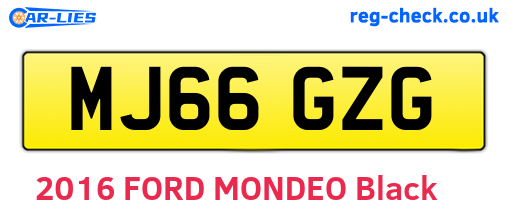 MJ66GZG are the vehicle registration plates.