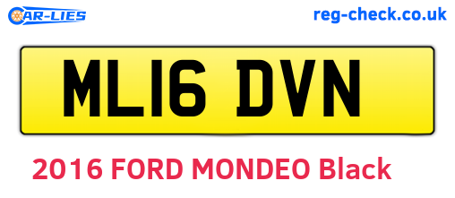 ML16DVN are the vehicle registration plates.
