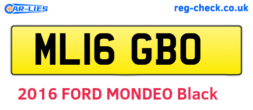 ML16GBO are the vehicle registration plates.