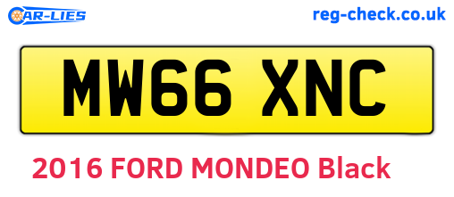 MW66XNC are the vehicle registration plates.