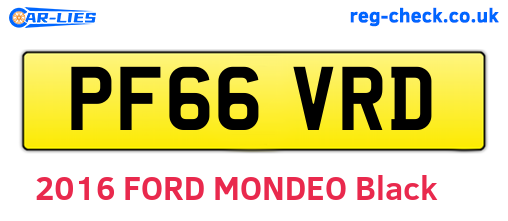 PF66VRD are the vehicle registration plates.