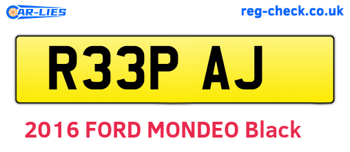 R33PAJ are the vehicle registration plates.
