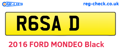 R6SAD are the vehicle registration plates.