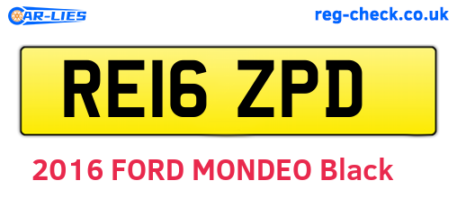 RE16ZPD are the vehicle registration plates.