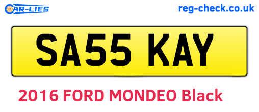 SA55KAY are the vehicle registration plates.