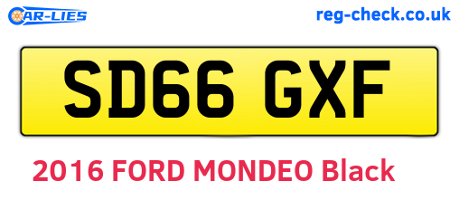 SD66GXF are the vehicle registration plates.