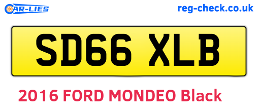 SD66XLB are the vehicle registration plates.