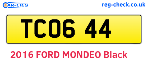 TCO644 are the vehicle registration plates.