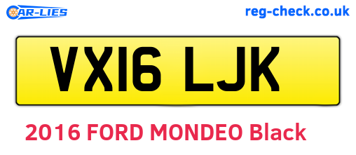 VX16LJK are the vehicle registration plates.